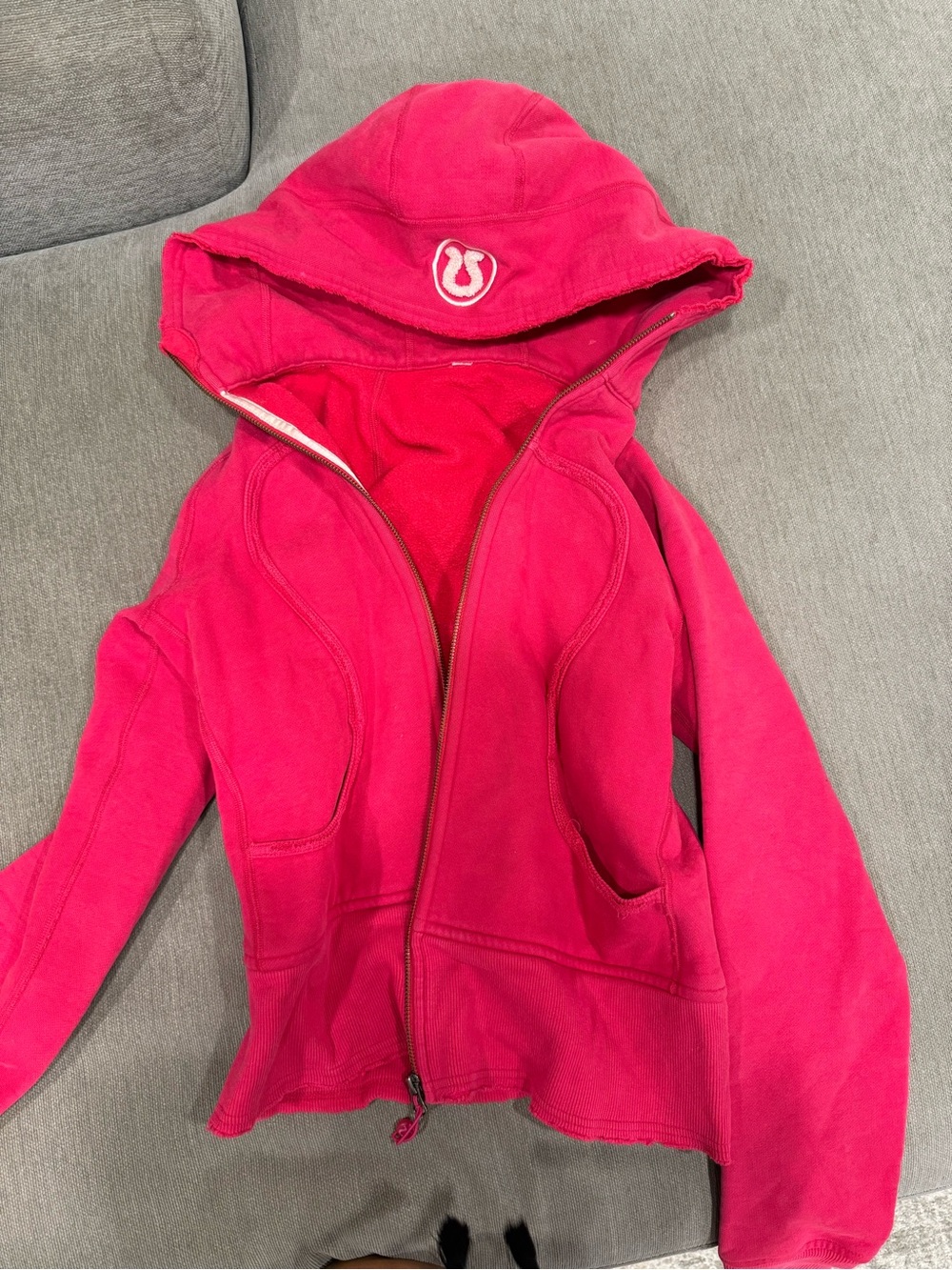 lululemon athletica Fuchsia Zip-Up Hooded Sweatshirt